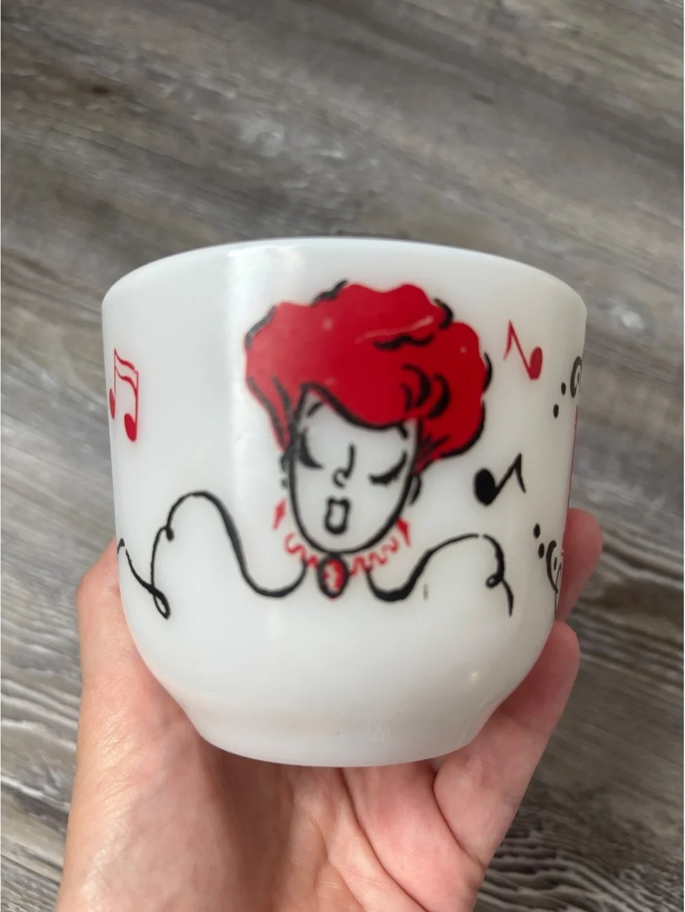 Vintage Hazel Atlas DAD Mug Milk Glass Singing Couple Mom Dad Set Replacement